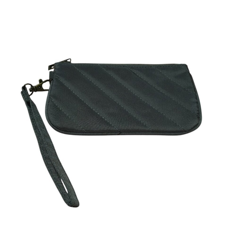 TRAVELON Women's Gray Zippered Wristlet  Vacation Travel Nylon 7 x 4”